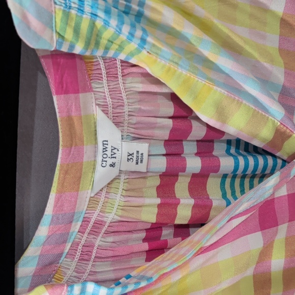 Colorful Plaid Women's Top 3X - Picture 2 of 9